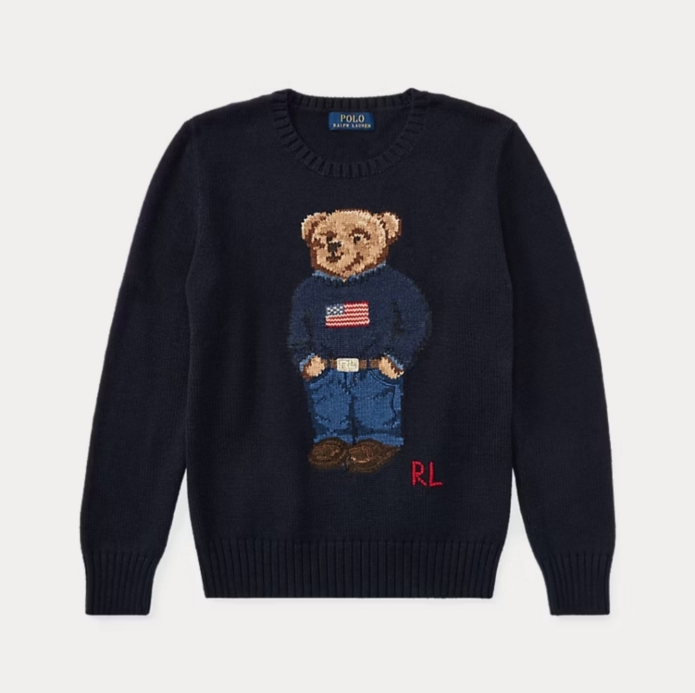 NWOT Ralph Lauren Polo Bear Sweater Boys Size XL (18-20) Fits Women's Size M